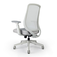 Chaise de bureau exécutive réglable en hauteur avec cadre en nylon blanc, assise en mousse et base en nylon, pour le bureau à domicile