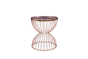 Mesa auxiliar de metal dorado moderna personalizada con tapa de mármol, mesa auxiliar de tendencia elegante para el hogar, sala de estar, decoración de hotel - Product Image 3