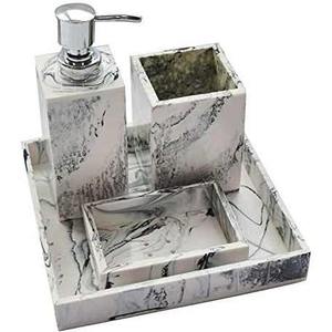 Conjunto de accesorios de baño de resina ecológica estándar, diseño de lujo moderno de Color personalizado para uso doméstico en hoteles, Angel ArtisanVibe - Product Image 1