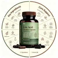 Capsules Naturelles OEM pour Adultes : Nettoyant Acide Urique, Cerise Amère et Graines de Céleri pour le Soutien Rénal et le Confort Articulaire - Marque Blanche en Gros