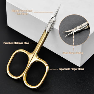 Professional Straight Edge Cuticle Trimming Scissors Cutting Nail <b>Care</b> Gold Wholesale Stainless Steel Manicure Pedicure - Product Image 4