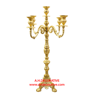 Attractive Wedding Centerpieces 5 Arms Candelabra for Floor High Quality Metal Embossed Handmade <b>Candle</b> Holder for Home Decor - Product Image 2