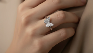 Bague papillon de luxe avec accents scintillants pour femmes, adaptée aux événements de mode, aux occasions romantiques et au port quotidien - Product Image 6