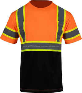 Hi Viz Safety Work for <b>Polo</b> Shirt Reflective High Visibility Short Sleeve Workwear with Custom Logo Printing 100% Cotton - Product Image 1