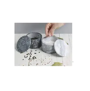 Round Shape Marble and salt and suger and spice Herbs and Spices Marble Crusher and Set round shape