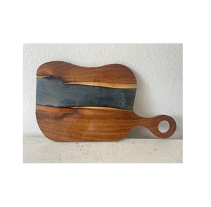 Juego de tablas para quesos de resina, tablas de charcutería, tabla para quesos de resina epoxi de madera gris con producto a la venta, muestra gratis - Product Image 5