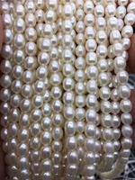 Perles synthétiques blanches de haute qualité AAA, forme riz, 5,5-6 mm * 6-7 mm, brin de 15,5 pouces, perles lâches certifiées par un tiers, Mehrajudin