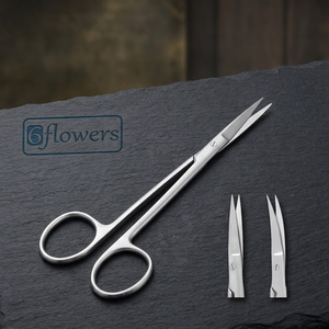 Ciseaux chirurgicaux 6flowers Iris à lames droites, instrument chirurgical manuel pour chirurgie générale, certifié CE Classe I F4-167 ISO 2015 - Product Image 2