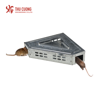Triangle en métal à couvercle solide New Live Humane Piège à souris en acier galvanisé écologique 18x18x4.5cm pour la lutte antiparasitaire