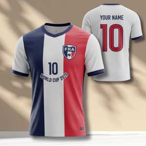 Maglia da Tifoso Unisex Francia 2026 WC, T-Shirt Tricolore con Grafica, Top per il Giorno della Partita e Regalo per Feste di Tifo, Magliette Promozionali - Product Image 1