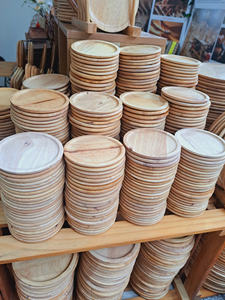 Assiette en bois ronde en gros pour les ustensiles de cuisine de restaurant Assiette de service de nourriture écologique au nouveau design pour la fête - Product Image 5