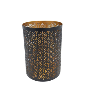 Support décoratif de bougie de placage en laiton de support de T-Light de verre et de fer de salon pour la décoration de maison et de mariage - Product Image 4