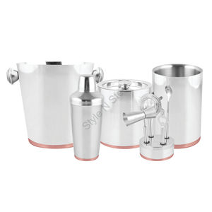 Juego de barras de acero inoxidable de 5 piezas Premium con fondo de cobre y elegante diseño clásico - Product Image 1