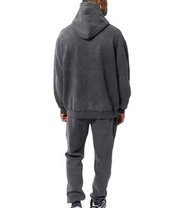 Ensemble de survêtement streetwear pour homme, lavage à l'acide personnalisé, vente en gros, haute qualité, molleton de coton léger, pantalon de survêtement, sweat-shirt, taille plus - Product Image 6
