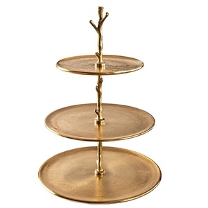 Custom Printed Shiny Golden Metal Round Cake Stand Home <b>Party</b> Decorative Server for <b>Sweets</b> & Desserts A.H. Decorative - Product Image 6