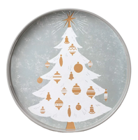 Grossiste Plateau rond de service de Noël en laque de haute qualité avec logo personnalisé Assiettes du Vietnam