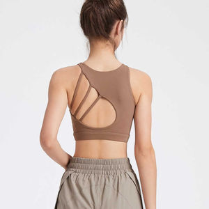 Sujetador Deportivo Sexy de Alta Calidad al por Mayor, Ropa de Gimnasio y Yoga para Mujer, Espalda Descubierta, Cuello Alto, a Prueba de Impactos, con Diseño Calado - Product Image 6