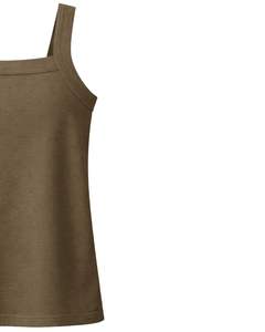 Camiseta sin Mangas Personalizada para Mujer, Color Marrón, Cuello Cuadrado, Estilo Casual de Verano, Tejido Suave y Transpirable, Fabricante Personalizado, Venta al Por Mayor - Product Image 3