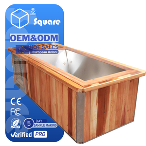 Nouvelle baignoire de glace en <span class=keywords><strong>bois</strong></span> extérieure durable moderne 1-2 personnes <span class=keywords><strong>piscine</strong></span> à température maintenue pour la récupération de remise en forme douche à froid - Product Image 1