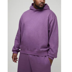 Top tendance article 100% coton surdimensionné à capuche et pantalon ensemble pour hommes couleur unie haute qualité streetwear homme jogging ensemble - Product Image 5