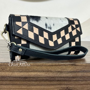 Portefeuille long multifonctionnel à grande capacité pour femme, porte-cartes et pochette pour téléphone, portefeuille en cuir à carreaux avec protection RFID - Product Image 1