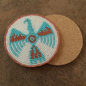 Handmade Beaded <b>Coasters</b> - Boho <b>Drink</b> <b>Coasters</b> with Polyester Backing (4x4 Inch) - Product Image 6