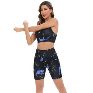 Conjunto Deportivo de Yoga Estampado de Cintura Alta y Elegante para Mujer, Ropa Deportiva con Logotipo Personalizado, Conjuntos Deportivos de Entrenamiento de 2 Piezas Estampados, Tallas Grandes - Product Image 5