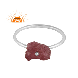 Nuevo diseño 925 plata esterlina fina Natural Bio turmalina piedra preciosa anillo apilable joyería para mujer regalo para ella - Product Image 1