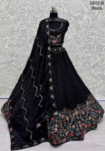 Partywear lehenga choli กับด้ายและลำดับการทำงาน - Product Image 2