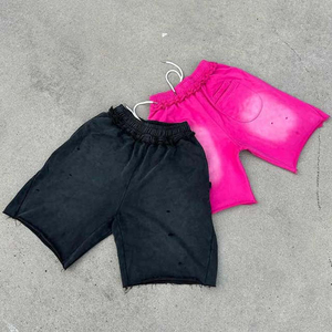 2025 verano personalizado de alta calidad gimnasio algodón lavado ácido pantalones cortos de verano para hombres Vintage sudor correr hombres Jogging Shorts para la venta - Product Image 1
