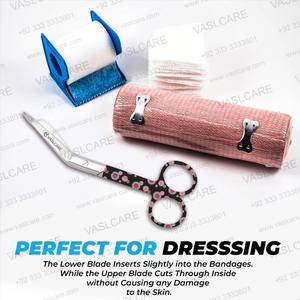 Vaslcare Medical Dressing Ciseaux pour infirmières Lames manuelles en acier inoxydable avec embouts émoussés - Product Image 3