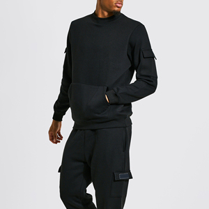 ชุดกีฬาสำหรับผู้ชายชุดวอร์มมีฮู้ด2ชิ้นชุดออกกำลังกายแบบลำลองสำหรับวิ่งออกกำลังกาย - Product Image 5