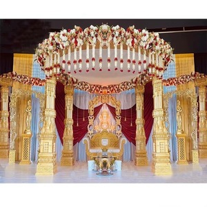Décoration de mariage sud-indienne, configuration de mandapam Vinayaka, meilleur mandap de mariage, style de baldaquin traditionnel, nouveau design, décoration de scène, Royaume-Uni - Product Image 1