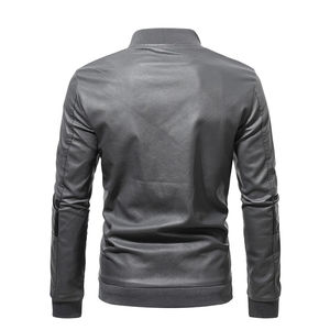Chaquetas de Cuero PU para Hombre, Diseño Nuevo y Elegante, Mangas Largas, Cuello con Capucha, Chaqueta de Invierno Moderna de Lona, Logotipo Frontal Personalizado OEM - Product Image 3