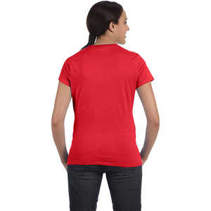 2023 femmes décontracté 100% coton O-Ne toile T-Shirts respirant été culture hauts solide impression 5XL en gros écologique personnalisé - Product Image 5