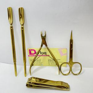 Gold Plasma Cuticle <b>Nail</b> Nipper Clipper Sustainable Steel <b>Nail</b> Scissors Dead Skin <b>Remover</b> Pusher <b>Nail</b> Salon Manicure <b>Tools</b> - Product Image 1