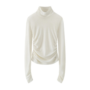 Oem Customized logo Design New Knitted Bottoming Shirt with a High <b>Neck</b> Slim Cut and Long Sleeves for Spring Paired T Shirt - Product Image 2