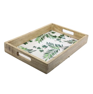 Fabricant fait à la main plateau d'impression personnalisé nouveau Style forme rectangulaire pour la maison Table à manger dernier plateau imprimé en bois de haute qualité - Product Image 1