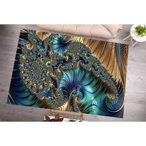 Alfombra Estampada Vibrante: Moderna, Fácil de Limpiar, Regalo de Lujo para el Hogar, Alfombra de Chenilla - Product Image 2