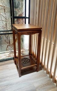 Soporte para Flores y Estante de Madera de Teca China de 81 cm de Alto, Muebles de Salón de Estilo Antiguo - Product Image 2