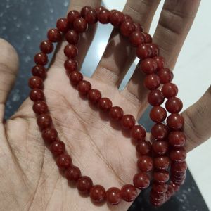 Perles rondes en cornaline rouge naturelle AAA de 8 mm, perles de pierres précieuses lisses, collier de perles fines, bijoux en cristal de guérison - Product Image 1