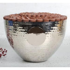 Tazón para servir chocolate con bandeja hecha de acero inoxidable Tazón para chocolate Exhibición de chocolate Perfecto para postres dulces Tazón para servir - Product Image 4