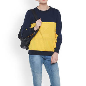 เสื้อสเวตเตอร์ระบายอากาศสำหรับผู้หญิงผ้าฝ้าย100% ทันสมัยมีโลโก้ด้านหน้ากำหนดขนาดและสีพื้น - Product Image 5