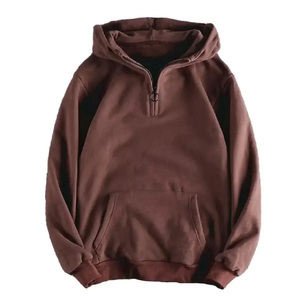 Sudadera con capucha unisex con media cremallera y logotipo personalizado, sudadera de manga larga a prueba de viento para correr y trotar en invierno, jersey con logotipo bordado - Product Image 1