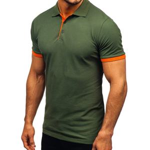 Camisa de Golf para Hombre con Logotipo Personalizado Antiarrugas, Diseño Verde Sólido, 100% Algodón, Manga Corta - Product Image 3