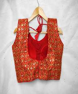 Listo para usar Mujeres indias Diseñador Bordado Blusas DE TRABAJO Ropa de fiesta Diseñador de bodas Última blusa de desgaste de las señoras Alphanumero - Product Image 1