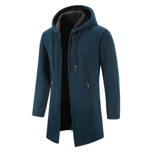 2023 Otoño Invierno suéter de lana para hombre suéter abrigo grueso Warn suéteres con capucha hombre Color sólido Chaqueta de punto informal 2023 hombres - Product Image 6