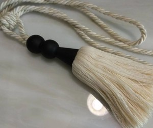 Cotton-<b>black</b> Wood Minimal,color/ivory-beige Color <b>Curtains</b> Tiebacks - Product Image 2