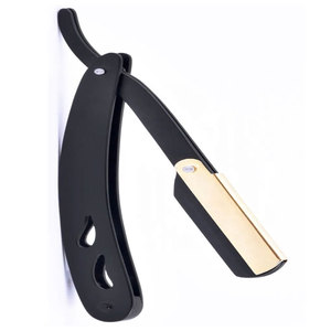 Maquinilla de afeitar recta profesional de una sola hoja de acero inoxidable, nueva y desechable, recubierta de negro y oro, Bikini de afeitar, barberos, Rosa bebé - Product Image 2