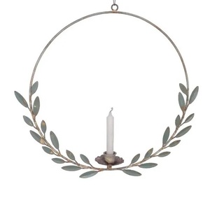 Handmade Round Leaf Wreath <b>Candle</b> <b>Holder</b> Amazing Christmas Hanging <b>Candle</b> Wreath for Holiday Festival Parties Decor - Product Image 6
